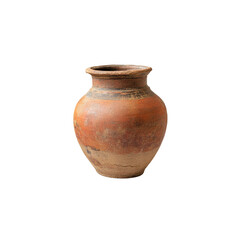 antique clay pot white background
