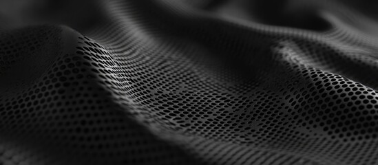 Textured black fabric background with soft folds and subtle patterns ideal for promoting products or adding depth to creative designs