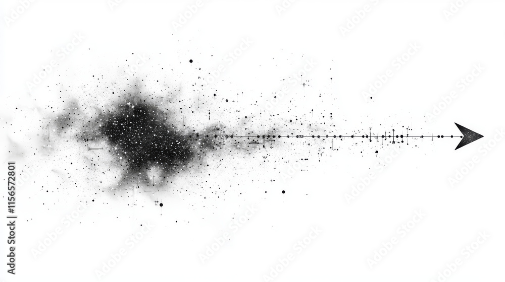 Poster abstract mash line and point outsource text from the arrow on white background with an inscription. 