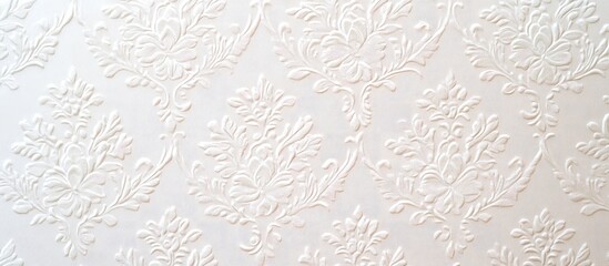 Fototapeta premium Elegant floral patterned wallpaper interior design with texture and blank space for customization and creative text placement
