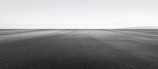 Endless asphalt road landscape with minimalistic design offering ample space for text and creative content placement