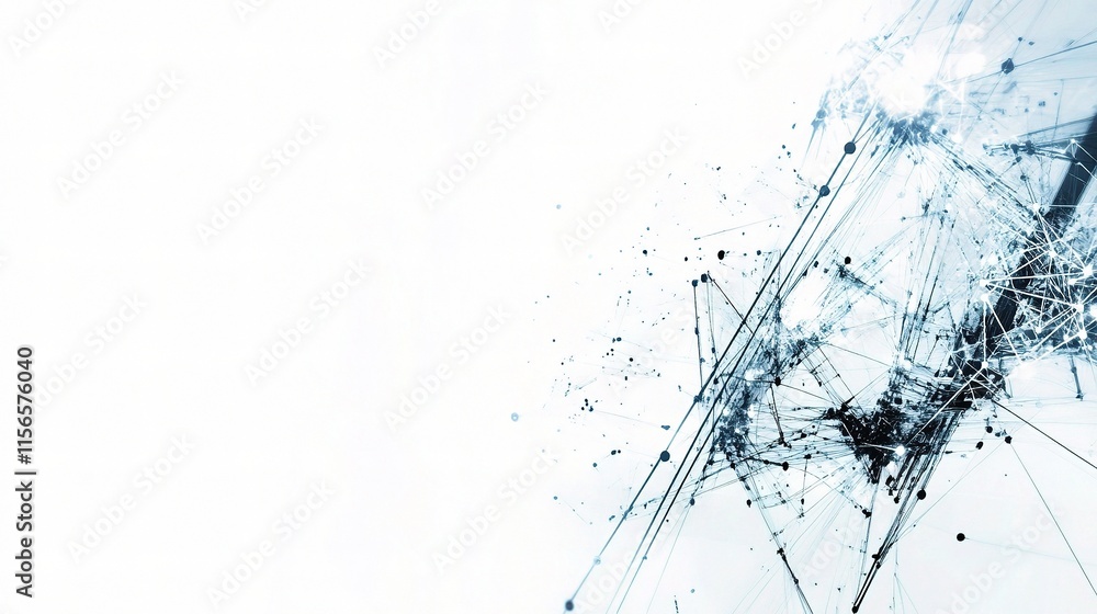 Poster abstract shattered glass: a digital artwork depicting shattered glass, with a blue and white color s