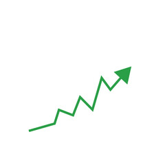 Dynamic  Green Up Arrow Vector Graphics for Finance, Growth, and Business Success