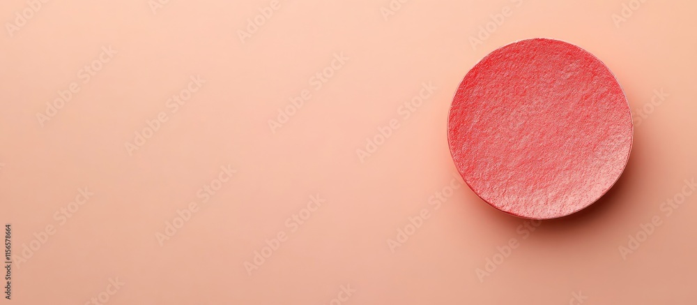 Poster coral textured background with a red circular accent for minimalistic business design and empty text