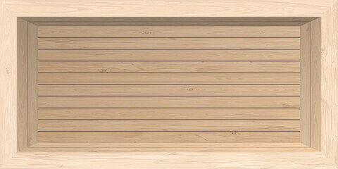 3D Whitewashed wooden rectangle box have space for placing products presentation graphic illustration.