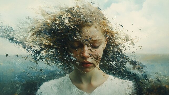 Ephemeral Beauty: A Dreamlike Portrait of Melancholy