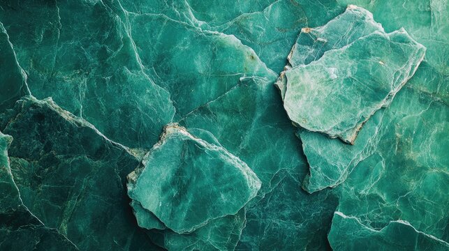 Crystalline Glauconite Green Rock Formation Texture with Empty Space for Text Overlay Coastal Background Design