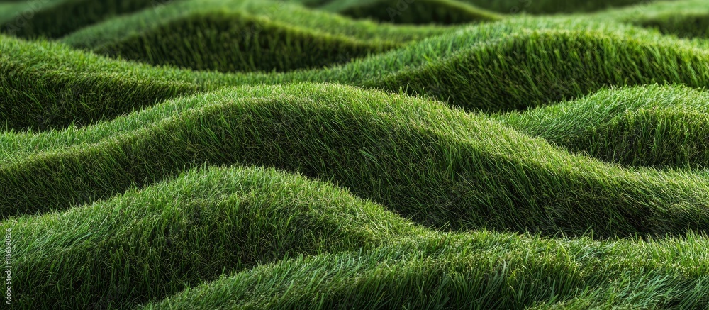 Aufkleber green grass texture background with wave patterns ideal for nature themes and text overlays