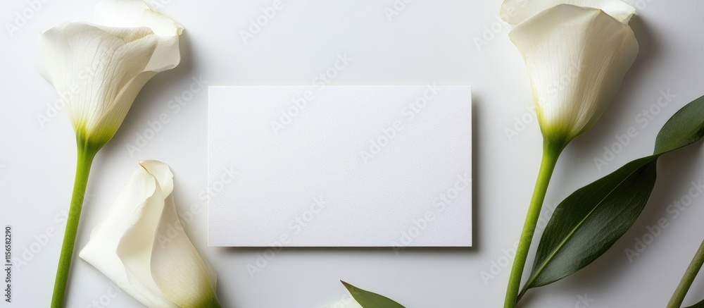Aufkleber elegant floral contact card with minimalist design and empty space for personalized text placement