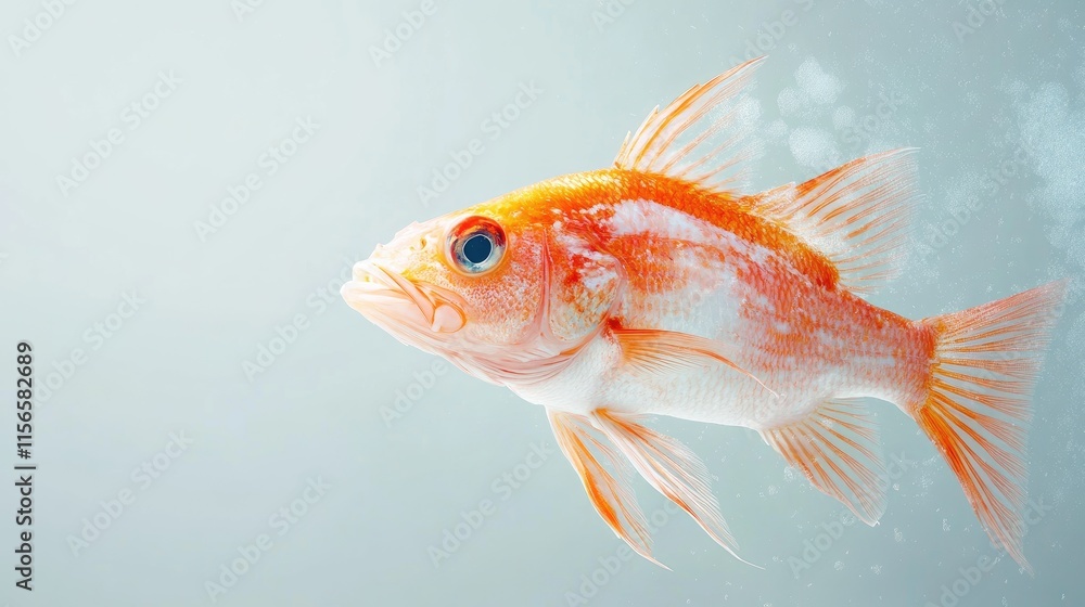 Poster nile perch fish with vibrant colors on a transparent background ideal for text placement and creativ
