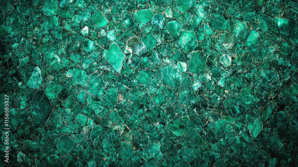 Poster green marble texture background with abstract crystal pattern and empty space for text or design ele