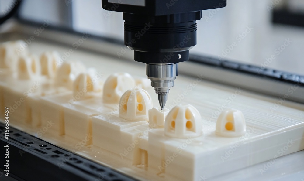Aufkleber a close-up of a 3d printer creating intricate components.