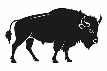 American bison silhouette icon vector © MK