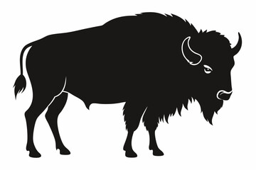 American bison silhouette icon vector