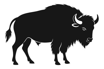 American bison silhouette icon vector © MK