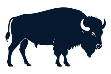 American bison silhouette icon vector