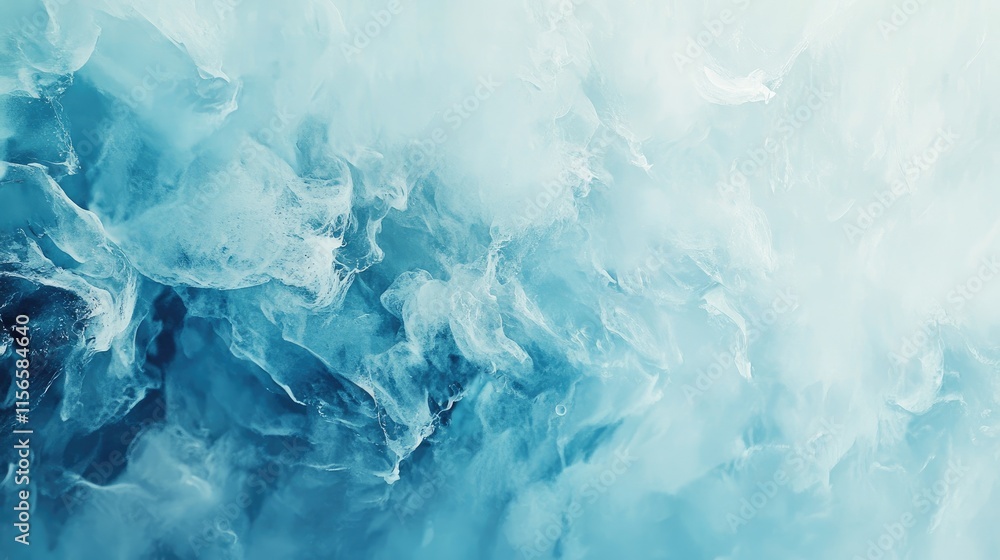 Poster abstract textured background of crystal clear blue water with sea foam and empty space for creative 