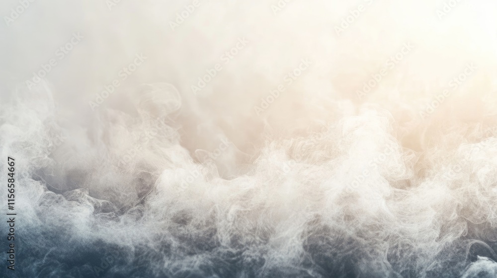 Poster soft ethereal smoke wave with gradual fade and blank space for customizable text overlay