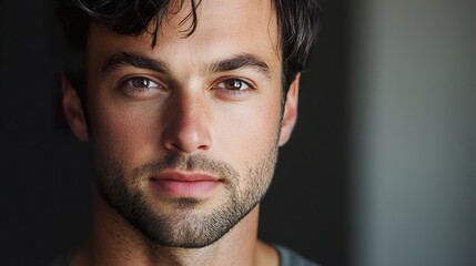 Fototapeta premium Intense Male Portrait: Close-up Photography