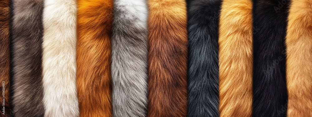 Poster dog breed fur color variations on display with copy space for text and design elements