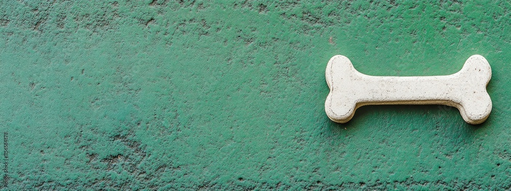 Poster pavement featuring a dog bone shape on vibrant green asphalt with ample space for text or branding i