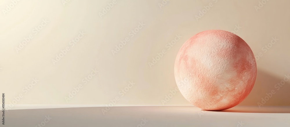 Poster coral light abstract sphere with minimalist design creating an empty space for text in a professiona