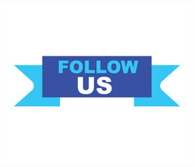 Follow us vector banner on white background Isolated icon for following  social media
sign Button on white background.square speech bubble.
