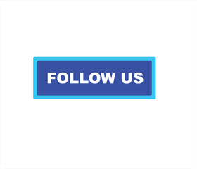 Fototapeta premium Follow us vector banner on white background Isolated icon for following social media sign Button on white background.square speech bubble. 