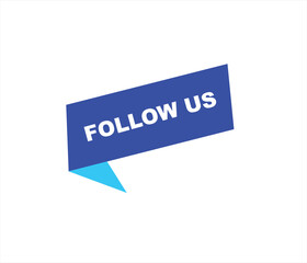 Follow us vector banner on white background Isolated icon for following  social media
sign Button on white background.square speech bubble.
