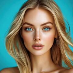 Fototapeta premium A portrait of a blonde girl