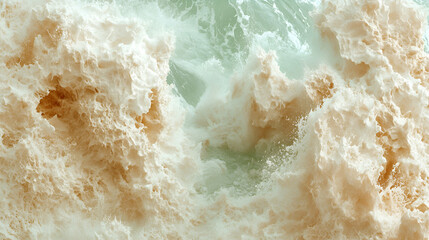 Obraz premium Ocean Wave Crashing, Foamy Texture, Abstract Seascape