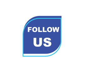 Follow us vector banner on white background Isolated icon for following  social media
sign Button on white background.square speech bubble.
