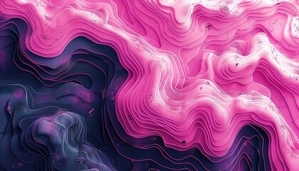 Obraz premium Abstract wavy patterns in pink and blue, creating a visually striking design.