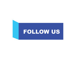 Follow us vector banner on white background Isolated icon for following  social media
sign Button on white background.square speech bubble.
