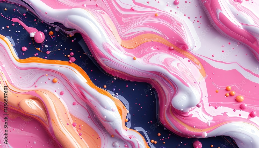 Poster abstract swirling patterns in vibrant colors with textured elements.