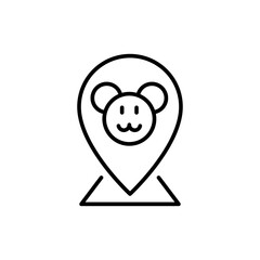 Toy location outline icons, minimalist vector illustration ,simple transparent graphic element .Isolated on white background