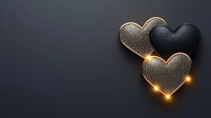 Artistic illustration of interlocked hearts with textured design and glowing accents, perfect for expressing love and affection