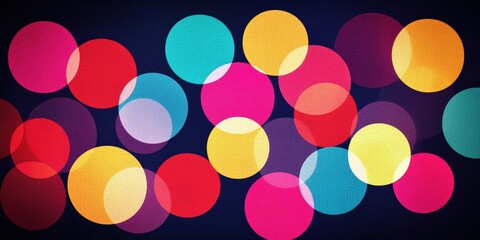 Abstract colorful bokeh background with overlapping circles.