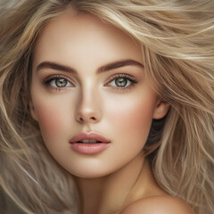 Fototapeta premium A portrait of a blonde girl