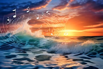 99 ocean melody waves in the ocean gently crashing as music note