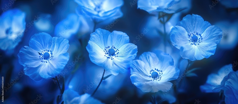 Poster blue floral light painting background with copy space for text ideal for soft and elegant design pro