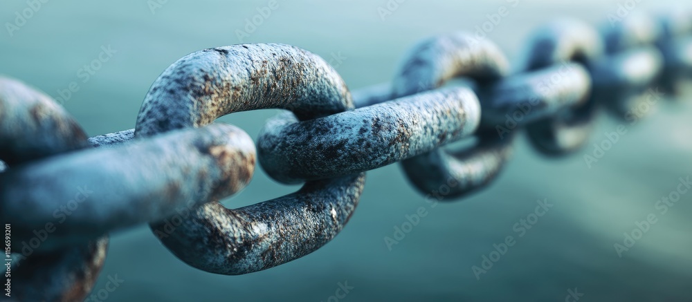 Poster chain link concept for content development and link building with blank space for text overlay and e