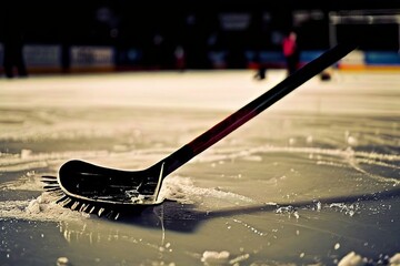 ice broomball a team sport played on ice with a ball and broom