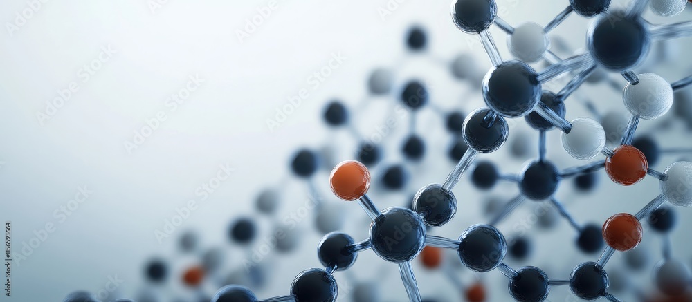 Poster dynamic abstract background featuring a molecular structure design with ample space for text and vib