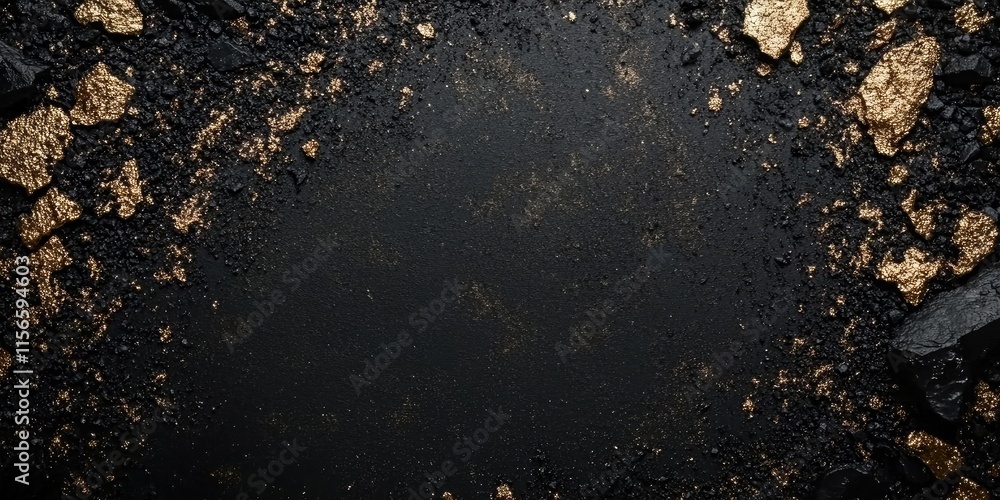 Poster Elegant black and gold textured background with ample empty space for customizable text or design elements suitable for various projects