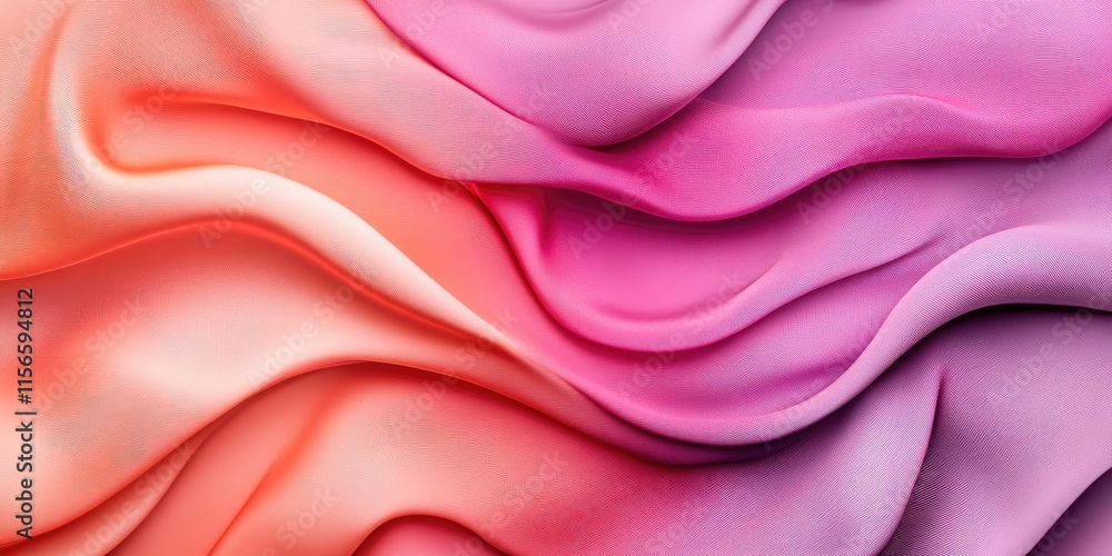 Poster elegant flowing silk texture in radiant pink and vinca gradients with ample space for your custom te