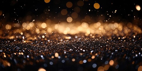 Elegant shimmering backdrop with golden and silver bokeh lights creating a luxurious ambiance ideal for text placement or graphic design.