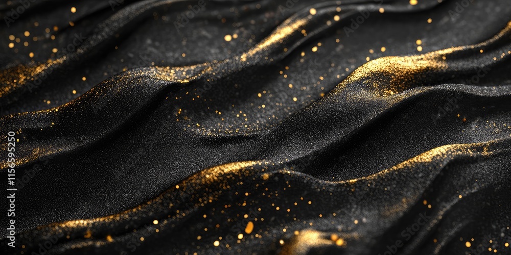 Poster elegant black and gold abstract waves background with text space for stylish presentations and creat