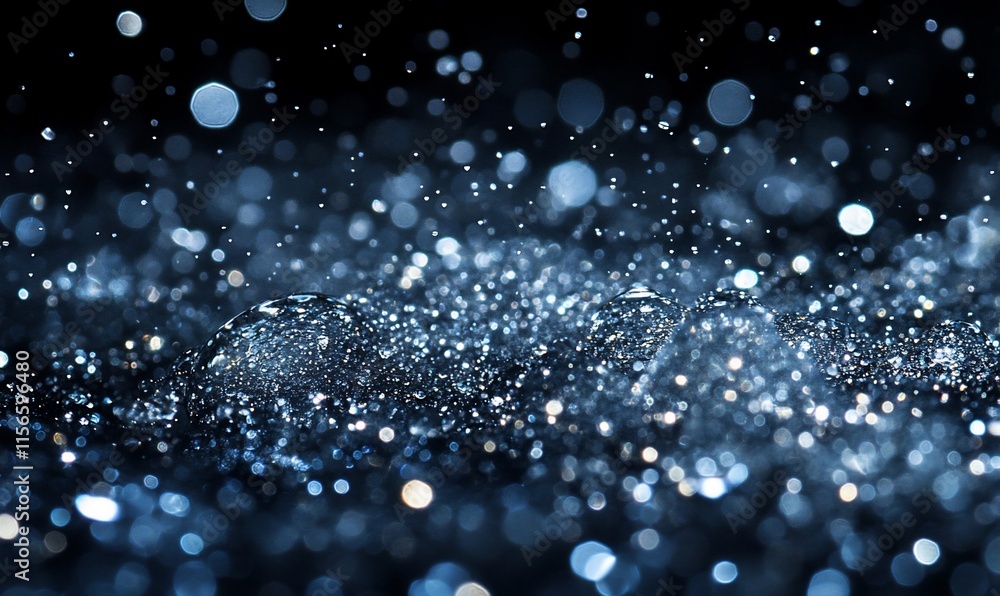 Poster a close-up of shimmering water droplets creating a mesmerizing effect.