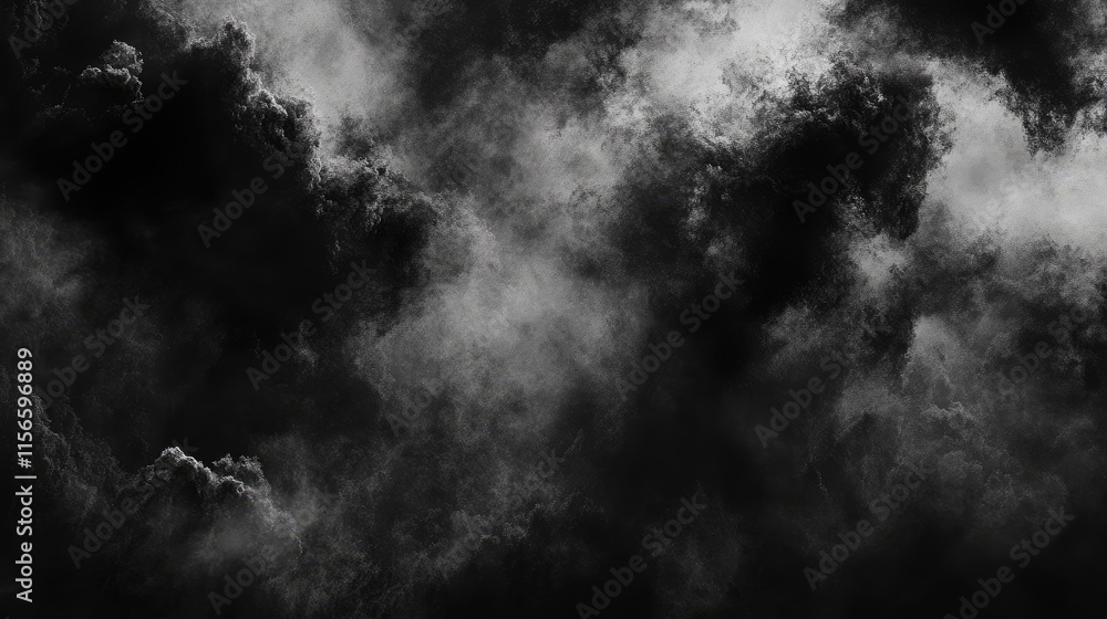 Poster dramatic black cloudscape with intense texture and contrast ideal for text overlay and graphic desig